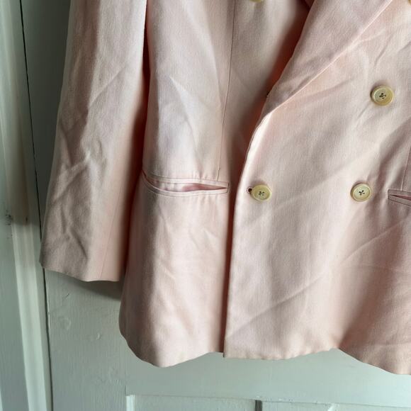 Vintage Ralph Lauren Blue Label Double Breasted Wool Blazer Jacket Pink - Picture 5 of 8